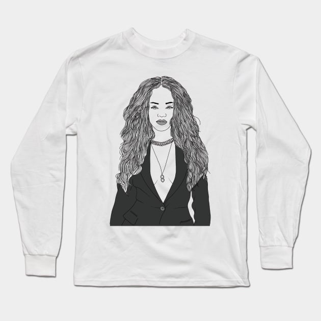 Rihanna Long Sleeve T-Shirt by Music Legends